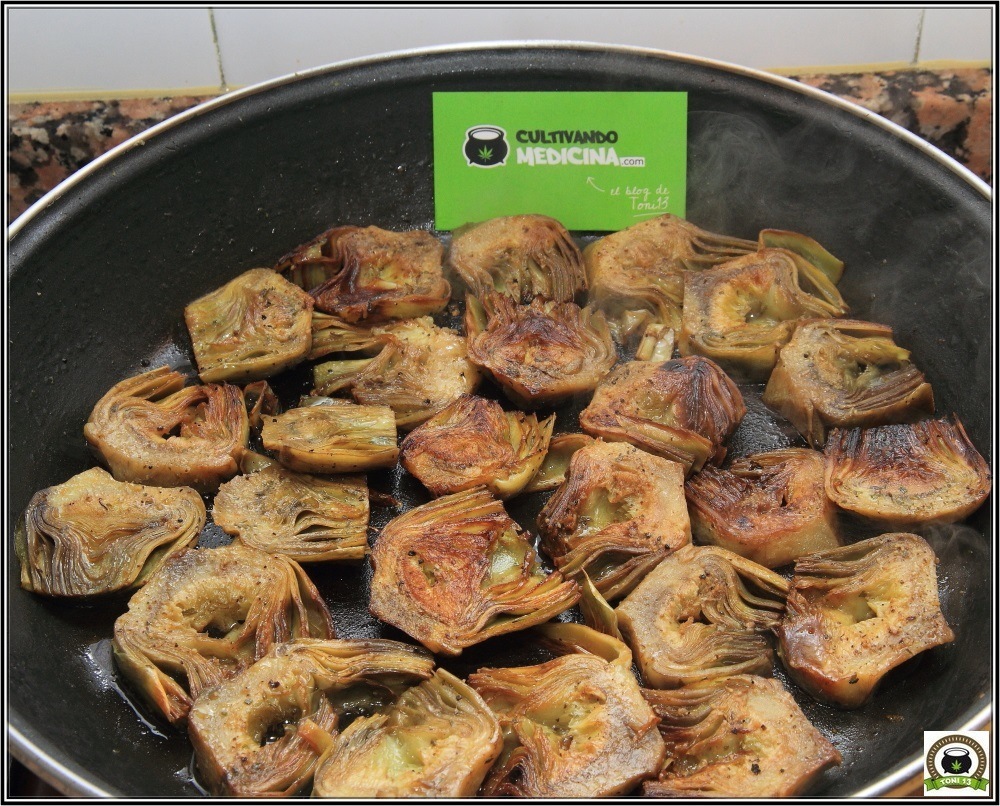 Cocina cannábica: alcachofas rehogadas a lo rastafari 8